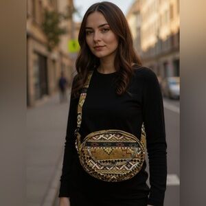 1960s/1970s Vintage Bohemian Patterned Round Bag